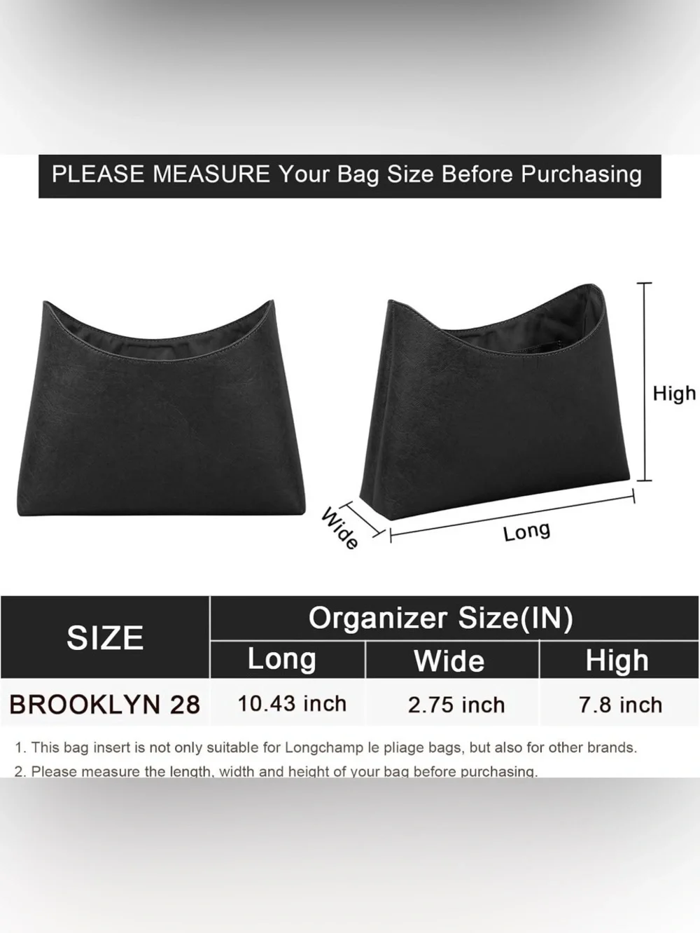 Purse Organizer Insert for Coach Brooklyn 28 Bag